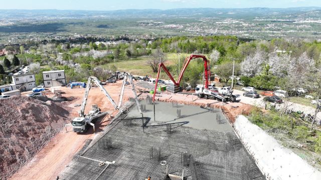 Teleferik otoparkı için ilk temel betonu atıldı