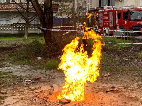 Kartepe'deki metan gazı tekrar alevlendirildi